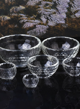 白水晶供水碗圣水杯桌面摆件