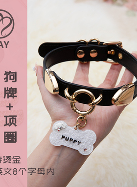 项圈定制字母真皮choker颈带骨头亚文化锁骨项链【Bay高端定制】