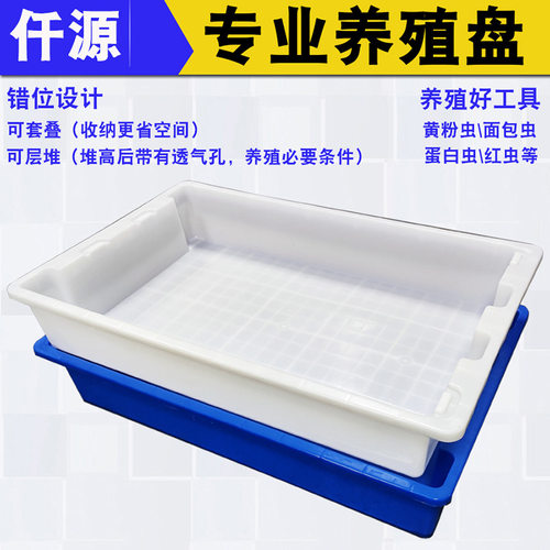 新款 养殖胶盆虫卵孵化盘长方形饲养托盘蛋白虫大麦黄粉虫养殖塑