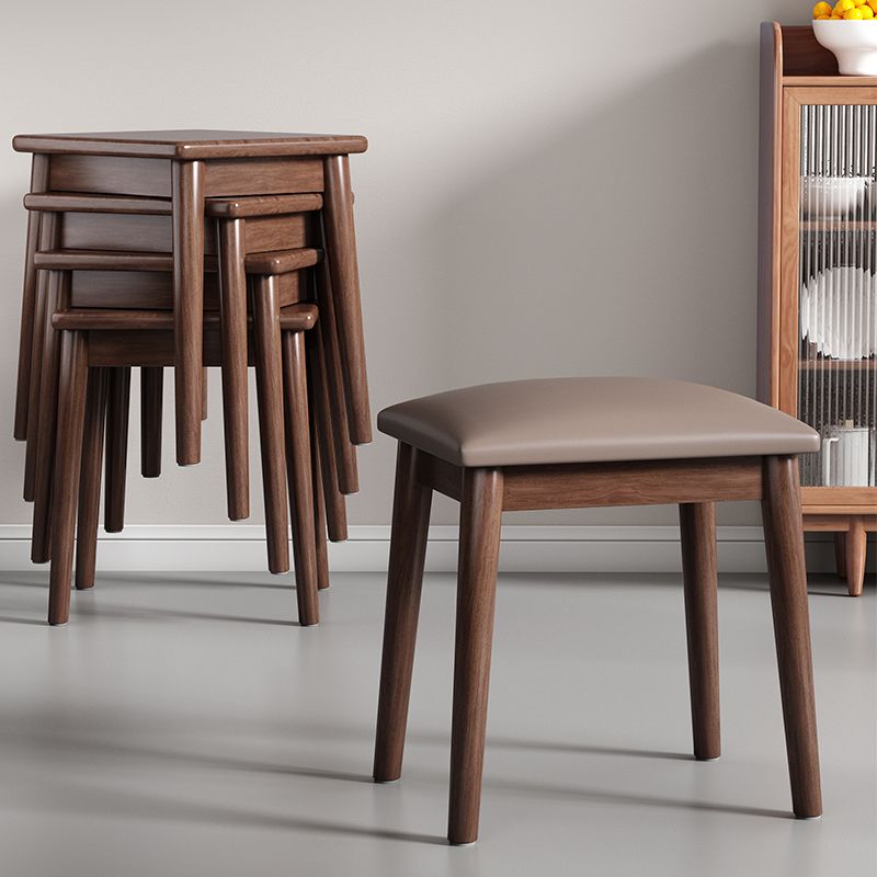 新品实木凳家用矮凳现代简约餐桌椅可叠放女生卧室梳妆凳方凳换锦