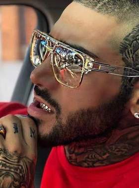 眼镜男开车专用欧美大框男高级感复古潮流防晒遮阳全框墨镜