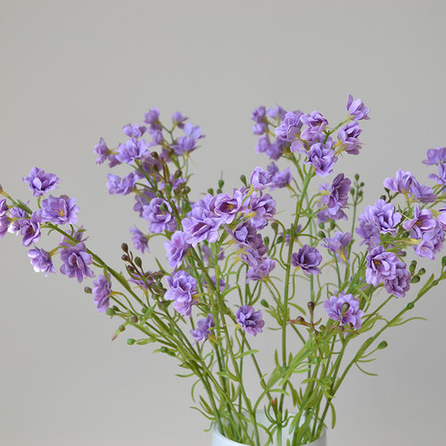 新款 淘宝天猫高档仿真花手感保湿紫罗兰飞燕草装饰插花配材蝴蝶