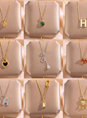 韩版轻奢设计感钛钢项链女个性百搭网红锁骨链小众流苏气质范饰品