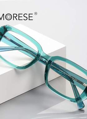 时尚防蓝光平光镜2154超厚实水晶切边TR90防蓝光眼镜架英伦风方框