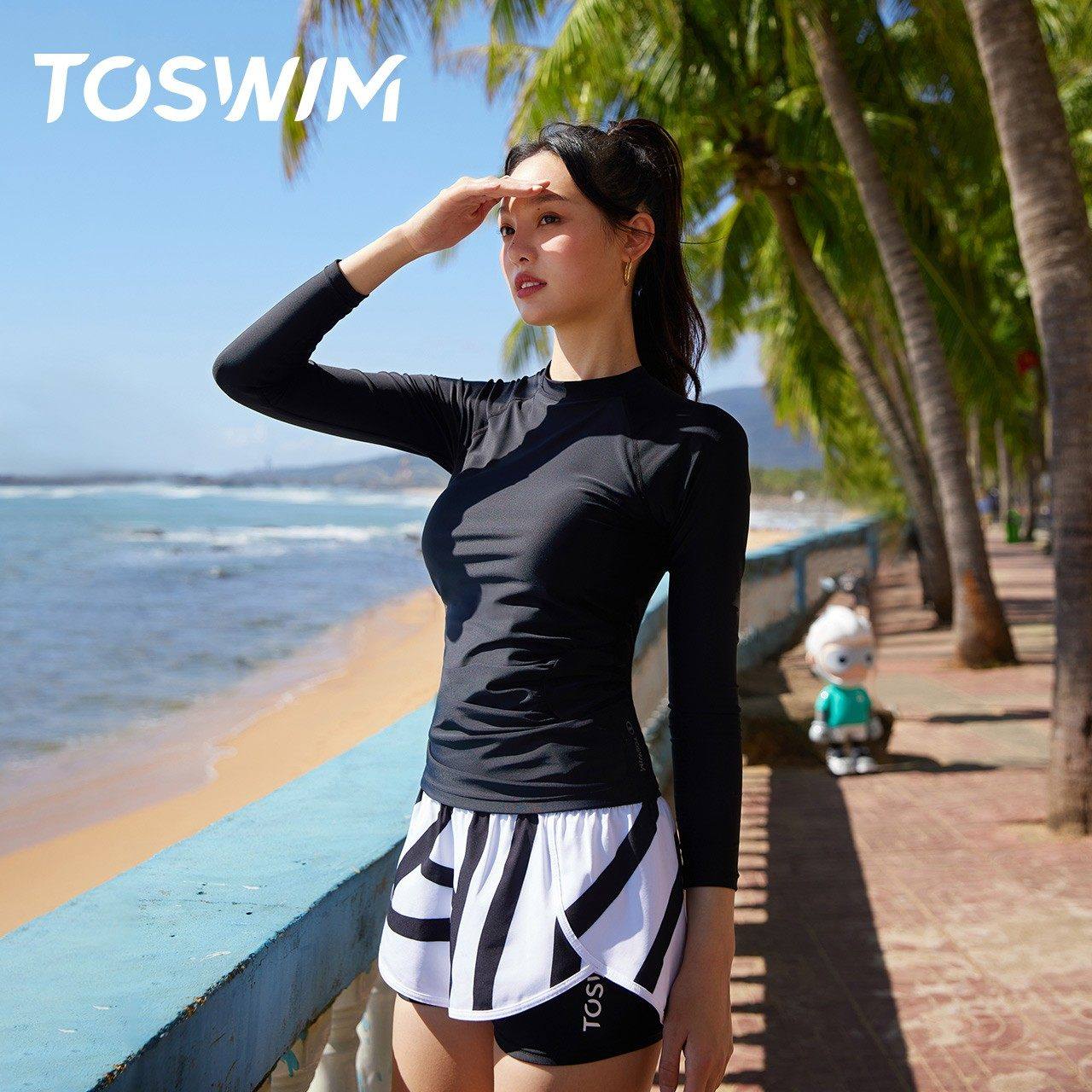 泳镜侠推荐！TOSWIM遮肉显瘦防晒百搭瑜伽冲浪温泉冲浪游泳衣女装