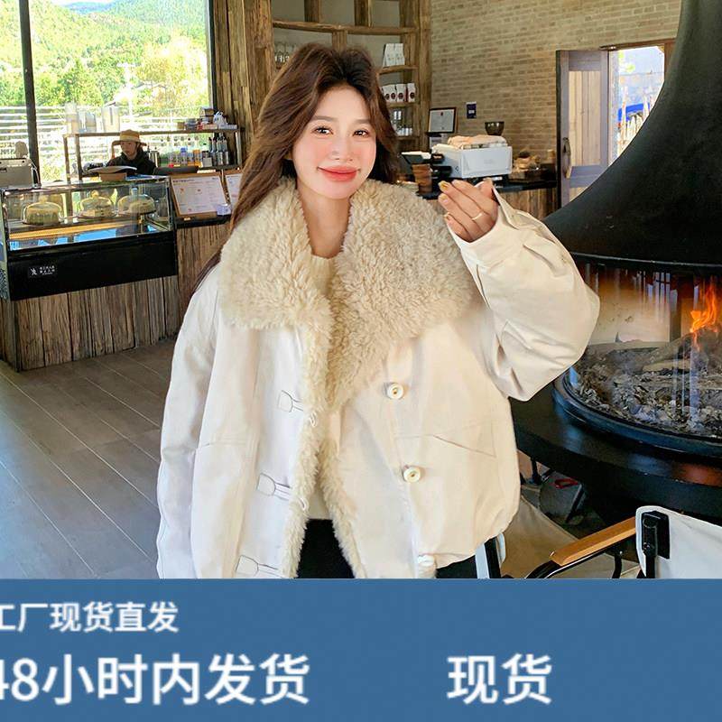 米白色羽绒服女冬季2025新款韩系高级感气质羊羔毛加厚休闲短外套,孕妇装/孕产妇用品/营养,套装,淘宝优惠券,粉丝福利购,淘宝优惠卷