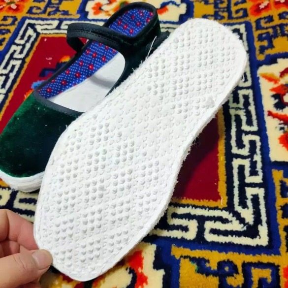 纯手工千层底布鞋女丝绒鞋面棉布线绳手纳鞋底传统工艺透气布底鞋