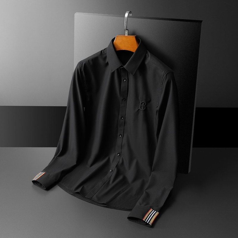 2025秋季商务休闲长袖衬衫男加大码（M-6XL）QT6015-3305-P120,男装衬衫,钱塘6015（原D203）