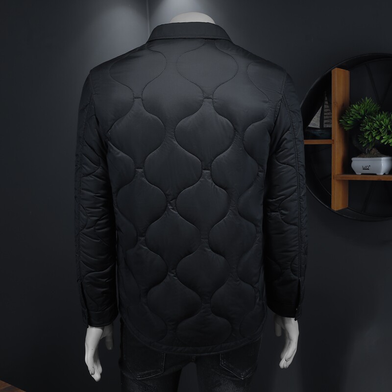 2025秋冬男士修身衬衫菱格翻领棉衣外套棉服6015-31228-P210,男装衬衫,钱塘6015（原D203）