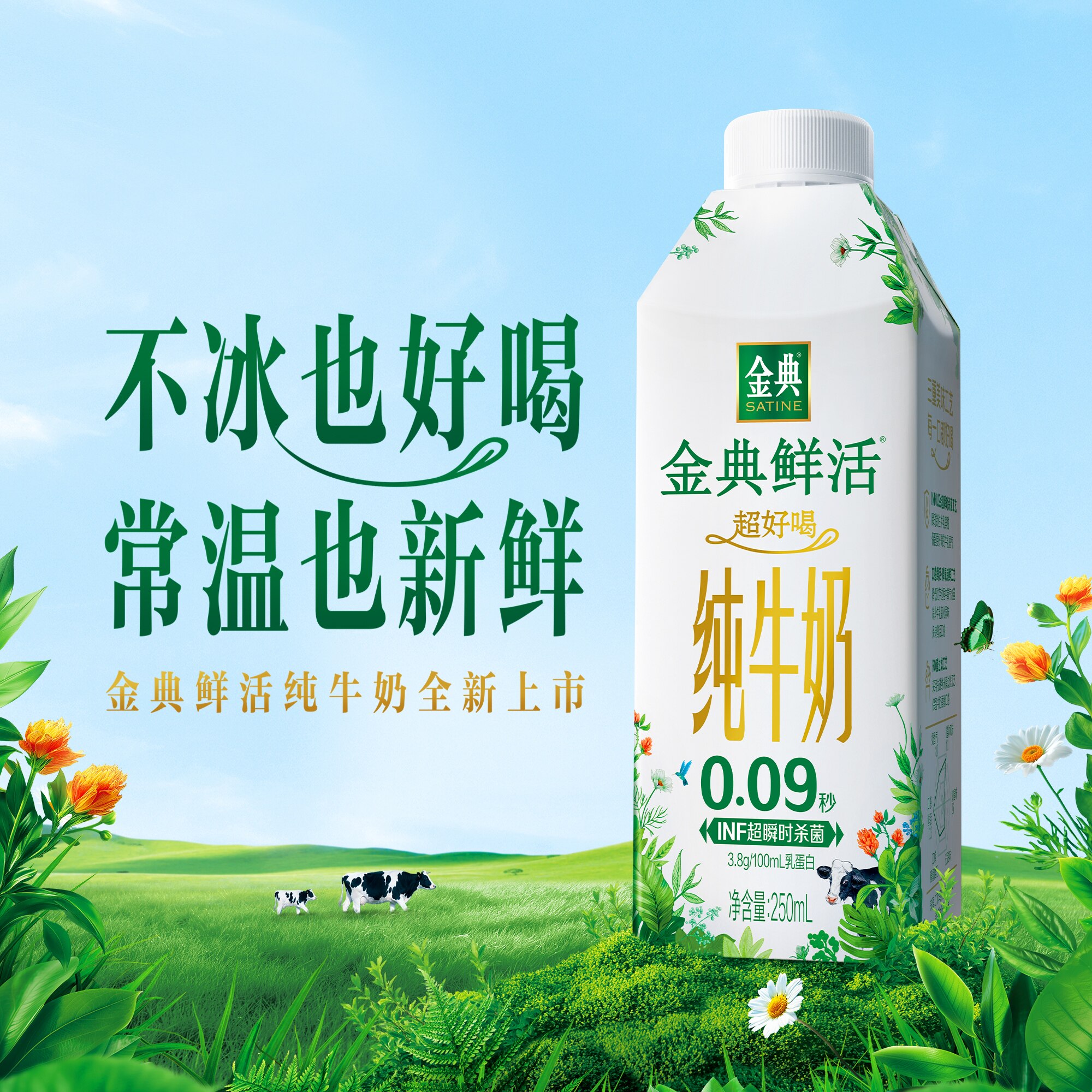 7月丨伊利金典鲜活夺目瓶纯牛奶250ml*10瓶整箱生牛乳高端礼盒装