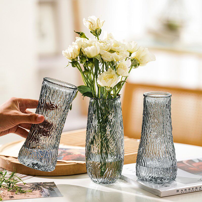 真现代玻璃花瓶高颜值ins风a小口花瓶客厅桌面水养插花装饰1