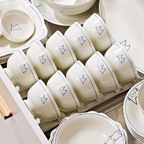 Xiaohongshu Cute Bowl Plate Tableware for Home Use 2026 Soup Bowl Noodles Bowl Vegetable Plate Beautiful Eating Fish Pl