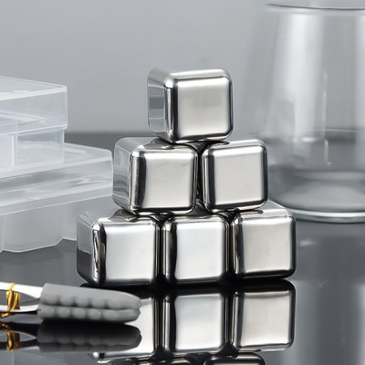 304 stainless steel ice cube set, metal frozen ice tartar, home whiskey, beer chilled, recyclable ice cubes