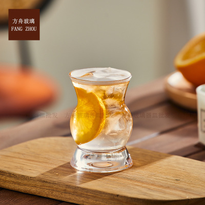 Minimalist style, big bellied glass cup, bar, high-end cocktail cup, home high footed juice cup, beverage cup