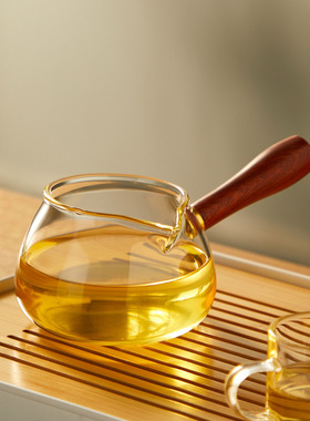空盒子加厚侧把公杯分茶器功夫茶具高鹏硅玻璃大容量待客茶海公道