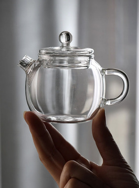 空盒子玻璃泡茶迷你小茶壶一人用茶具两容量绿茶专用透明茶器单壶