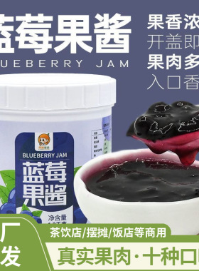 分装瓶收纳罐蓝莓果酱1.2k装 水果颗粒酱圣代冰沙刨冰奶昔奶茶甜