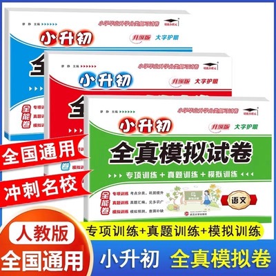 小升初全真模拟试卷语文数学英语真题试卷人教版必刷题毕业总复习同步课堂教材书本