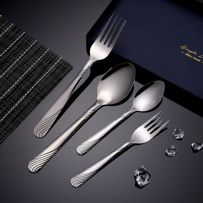 Student cafeteria stainless steel spoon dessert fork stainless steel fruit fork bead ordering spoon household soup spoon