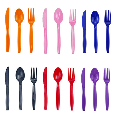 Disposable plastic knives, forks, spoons, steak cakes, Western party supplies, eco-friendly and biodegradable knives an