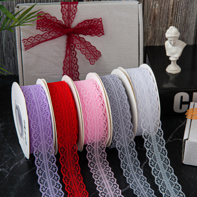 3cm25 size flower packaging bouquet material hollow lace edge ribbon Korean DIY accessories cake baking ribbon