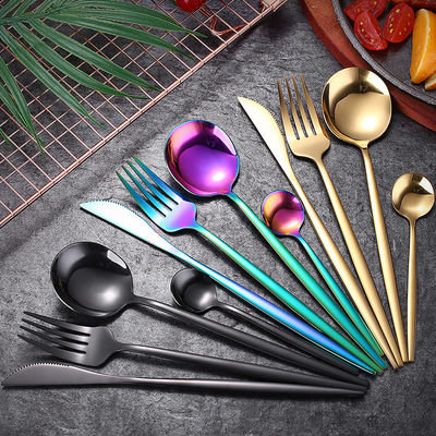 Stainless steel Western tableware Portuguese tableware set knife, fork, spoon Hotel restaurant spoon, fork can add logo