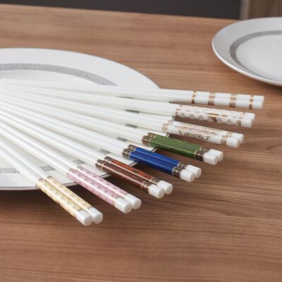 Ceramic Chinese chopsticks for home use, easy to clean, gift giving, blue chopsticks, Mid Autumn Festival gift box, tab