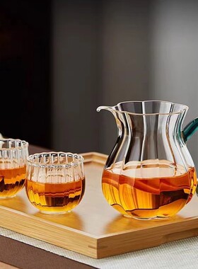 空盒子创意高硼硅玻璃公道杯手柄尖嘴茶海分茶器功夫茶具公道杯