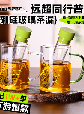 空盒子创意高硼硅玻璃试管茶漏家用耐高温滤网泡茶分离器茶杯漏茶