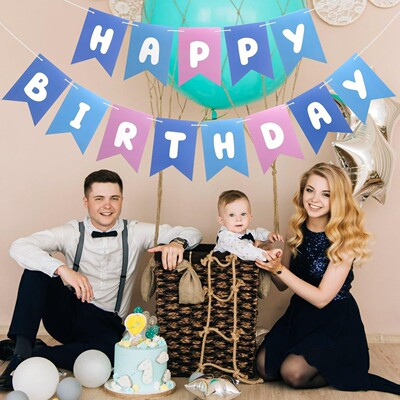 Swallowtail Happy Birthday Flag Party Decoration Background Decoration Theme Tail Flag
