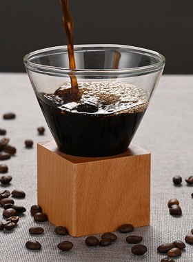 空盒子创意玻璃咖啡杯斗笠光面小茶杯加厚高硼硅耐热耐寒锥形玻璃