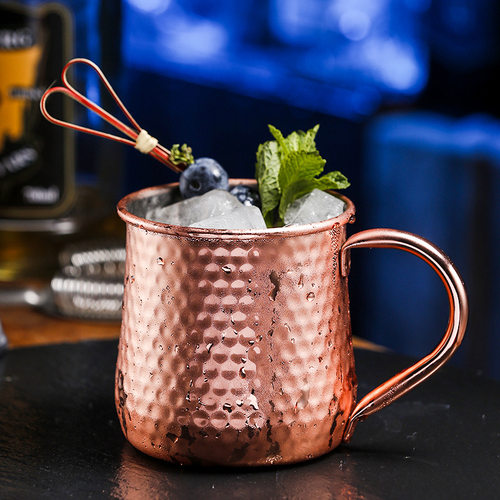 Vintage Hammer Point Copper Cup Moscow Mule Cup Creative Personalized Cocktail Stainless Steel Bar Cup Metal Wine Glass