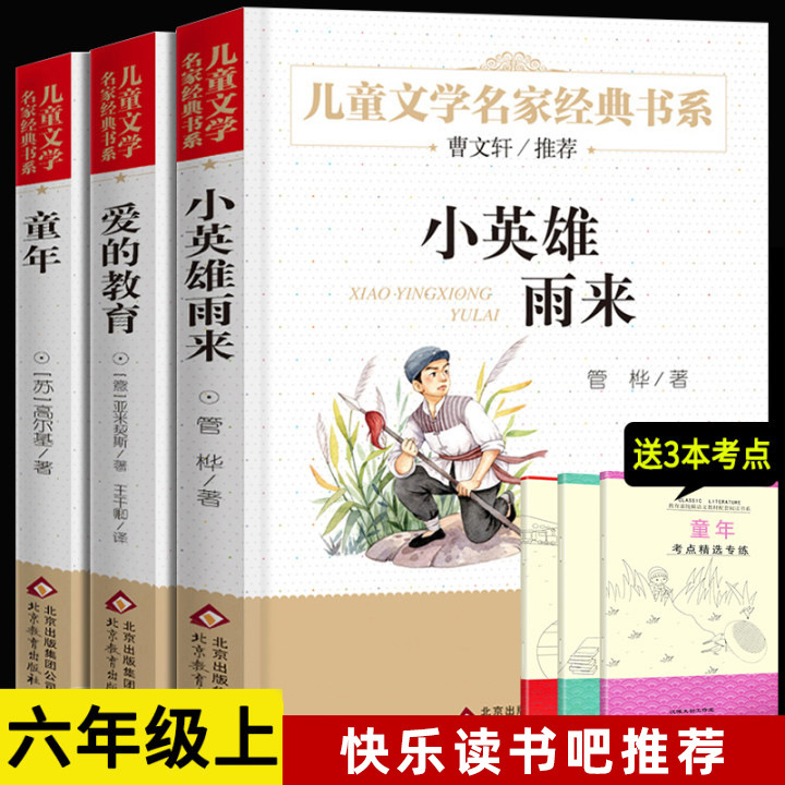 正版 全三本小英雄雨来爱的教育童年 高尔基六年级上册必读书同步