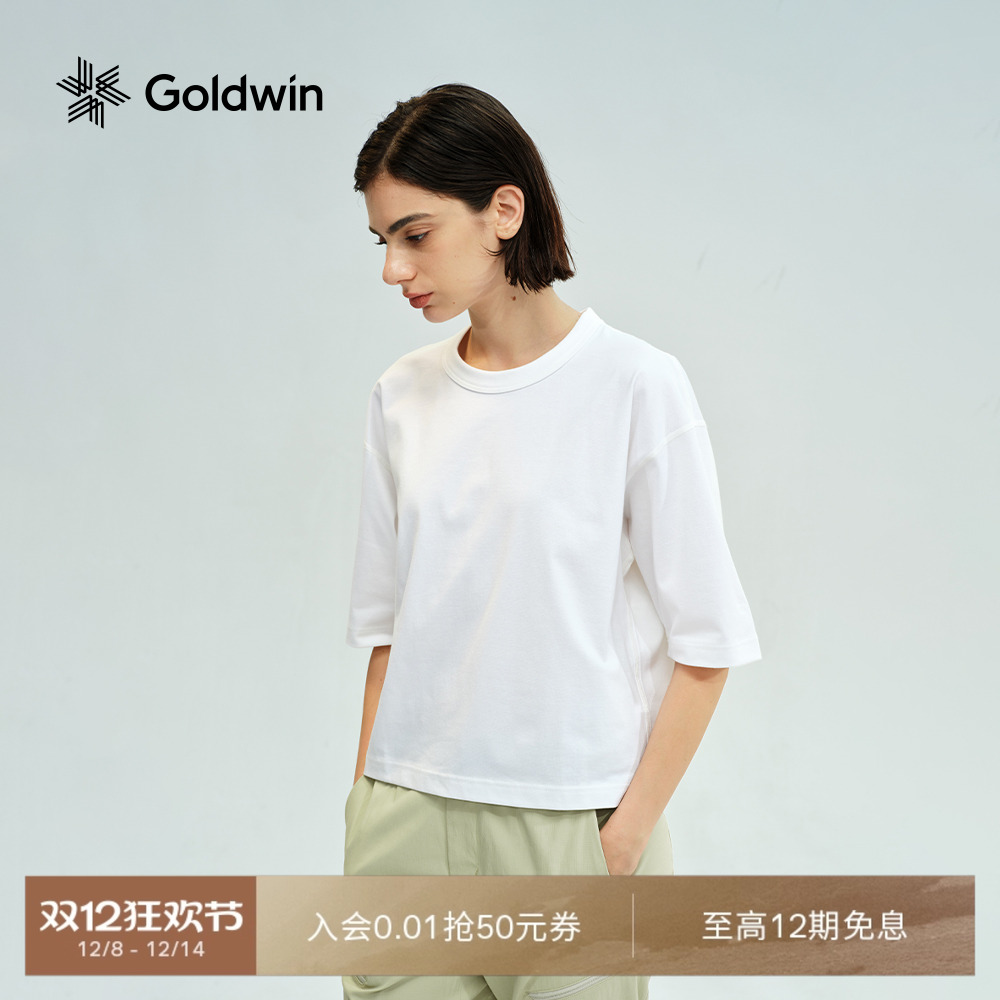 Goldwin户外休闲宽松短款短袖T恤