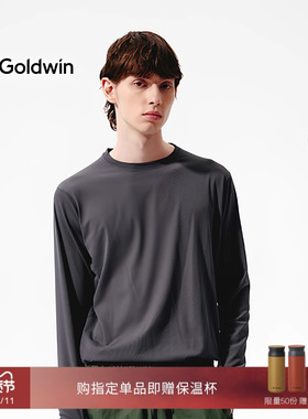 Goldwin秋冬户外运动OCTA长袖T恤轻量套指袖微抓绒保暖男女同款