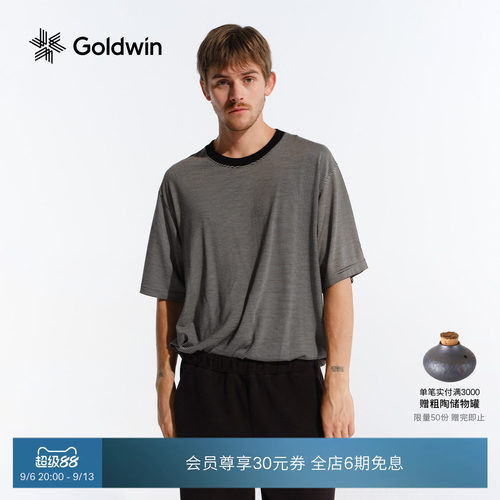 Goldwin羊毛天丝条纹短袖