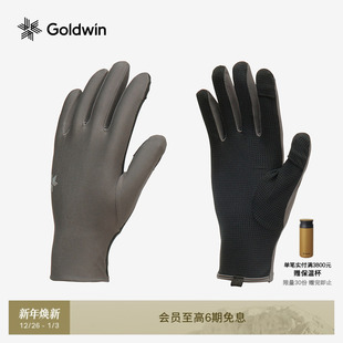 Goldwin运动跑步手套弹性网布速干指尖开叉手背UPF50 男女同款