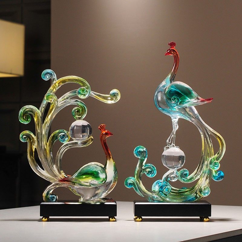 Spatio凤凰摆件一对吉祥物客厅电视柜酒柜玄关高级感装饰工艺礼物,家居饰品,装饰摆件,淘宝优惠券,粉丝福利购,淘宝优惠卷