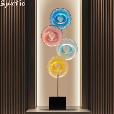 Spatio轻奢高级彩色圆盘落地摆件