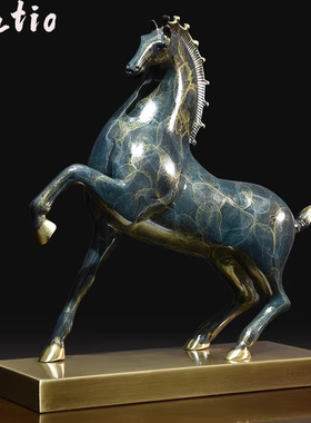 Spatio铜唐马工艺品摆件桌面客厅创意摆件马到成功酒柜乔迁办公室