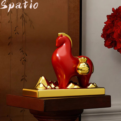 Spatio马年马上有钱陶瓷礼盒摆件