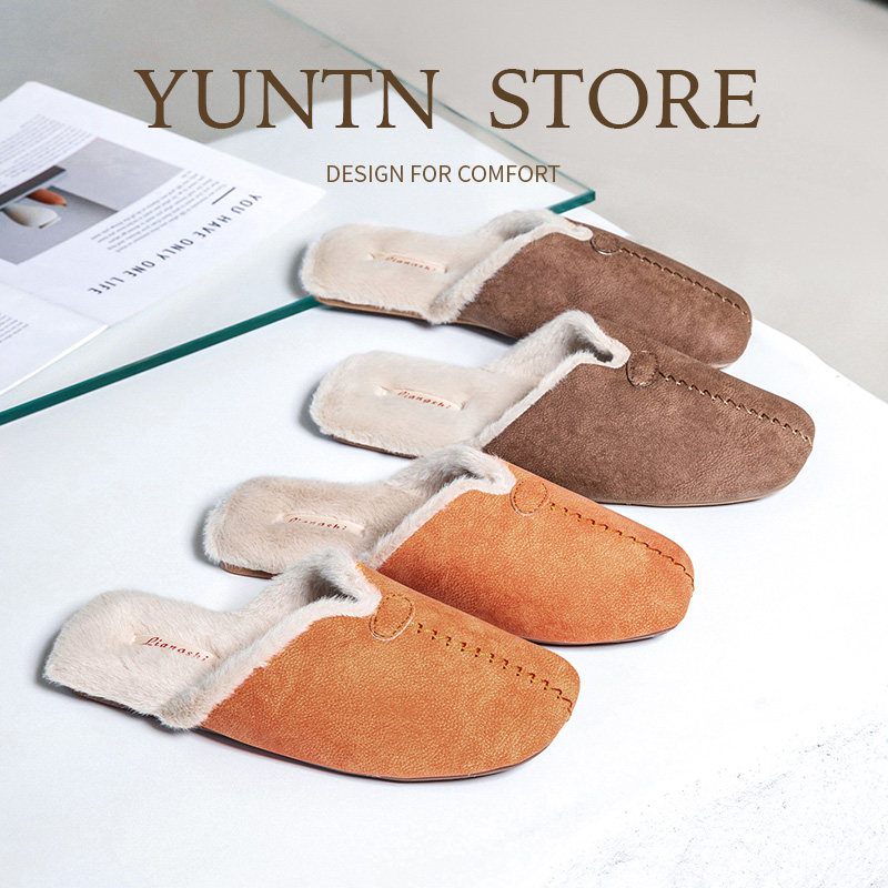 秋冬简约高级感情侣羊巴皮防水PU皮棉拖鞋女防滑牛筋底毛绒居家男,居家布艺,居家棉拖/棉鞋,淘宝优惠券,粉丝福利购,淘宝优惠卷
