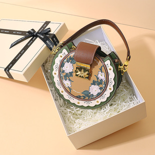 女生包包斜挎绿色女士手提单肩今年流行爆款秋冬生日礼物法式小众