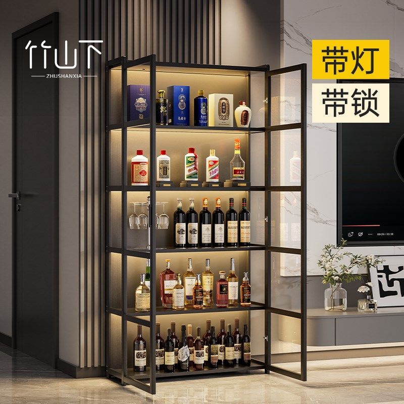 酒柜客厅2024新款靠墙红酒白酒储藏柜轻奢高档高级感家用展示柜子