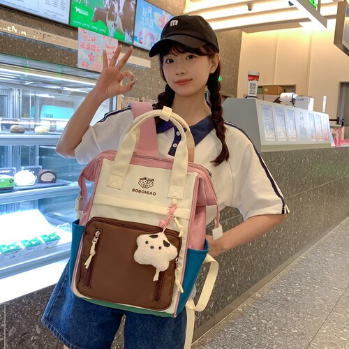 韩版日系大学生书包女高中学生初中生小学生背包女双肩包2024新款