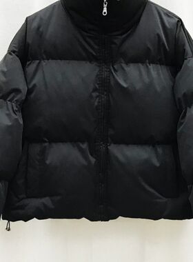 秋冬潮牌立领黑色棉服外套男宽松潮流短款保暖加厚棉衣面包服男装