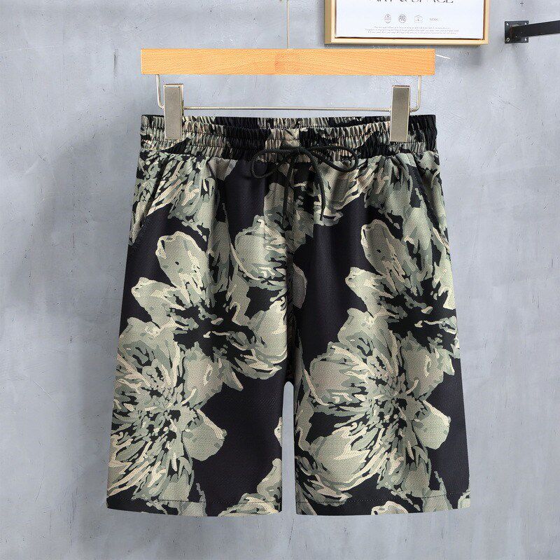 大码400斤短裤男潮流胖子男士沙滩裤加肥加大棉麻运动裤休闲宽松5