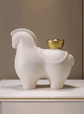 马上有钱客厅树脂摆件 电视柜酒柜装饰品 办公室乔迁礼物马2530