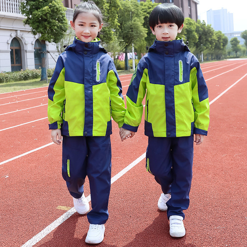 幼儿园园服秋冬校服套装三件套儿童防风水冲锋衣班服定制男孩棉服