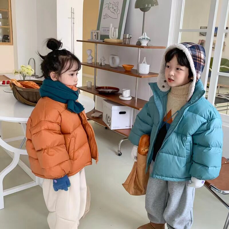 儿童羽绒衣冬季加厚男女童立领面包服短款外套宝宝韩版保暖上衣潮